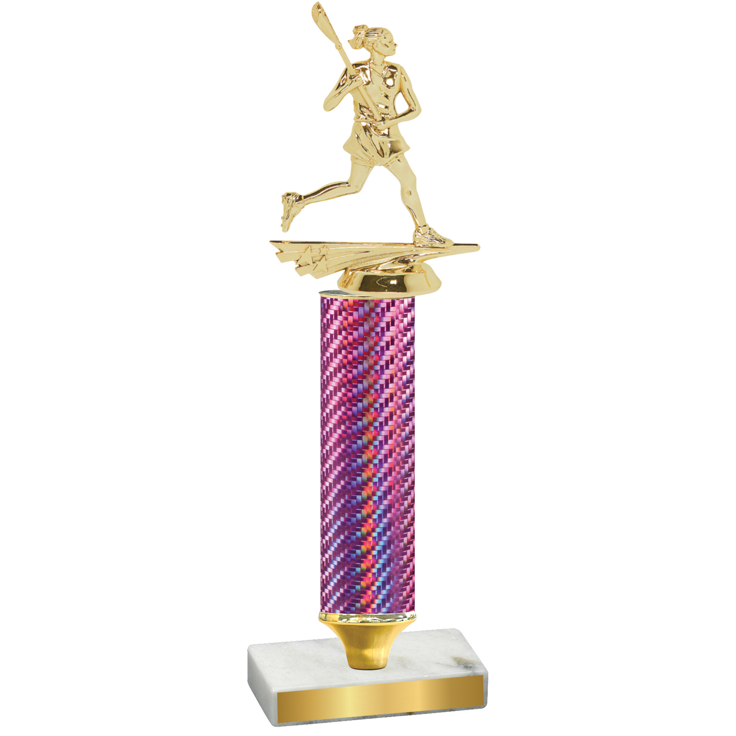 Value Pink Carbon Fiber Lacrosse Trophy