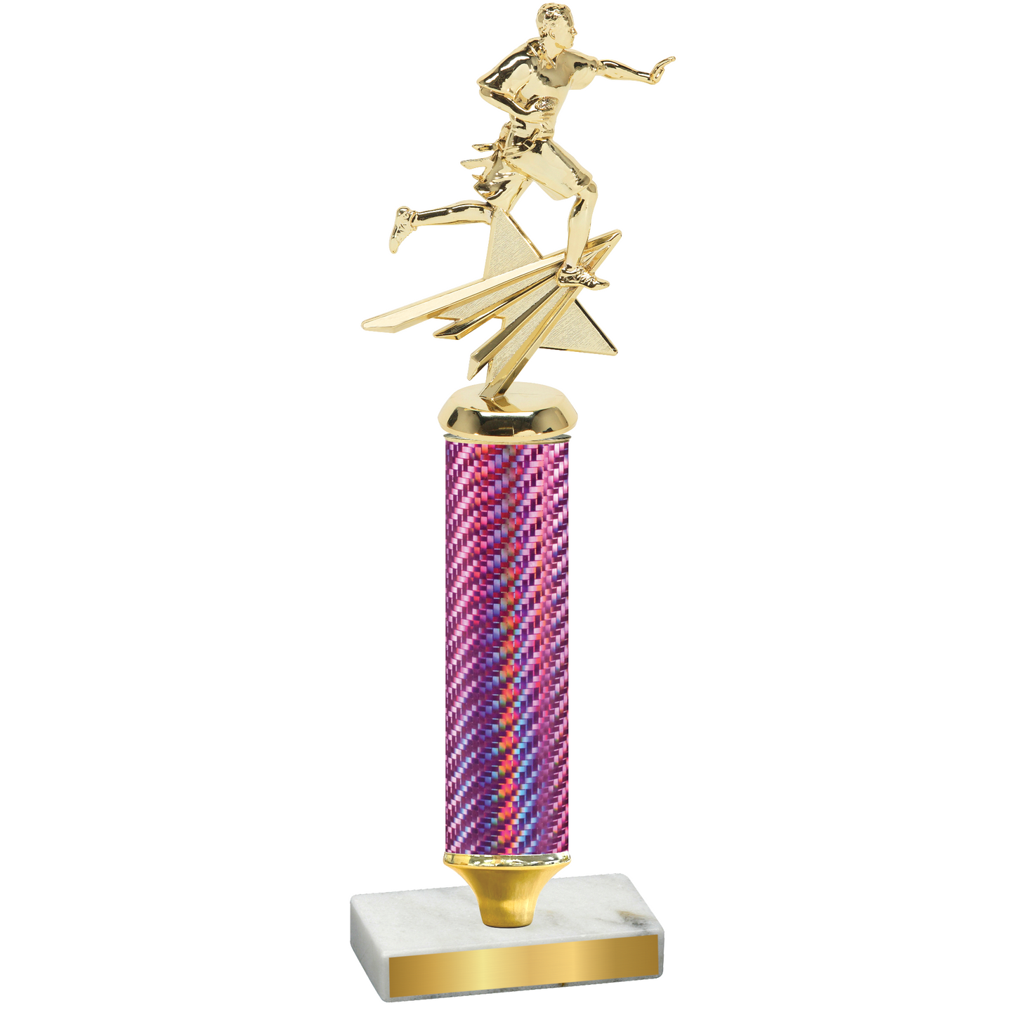 Value Pink Carbon Fiber Flag Football Trophy