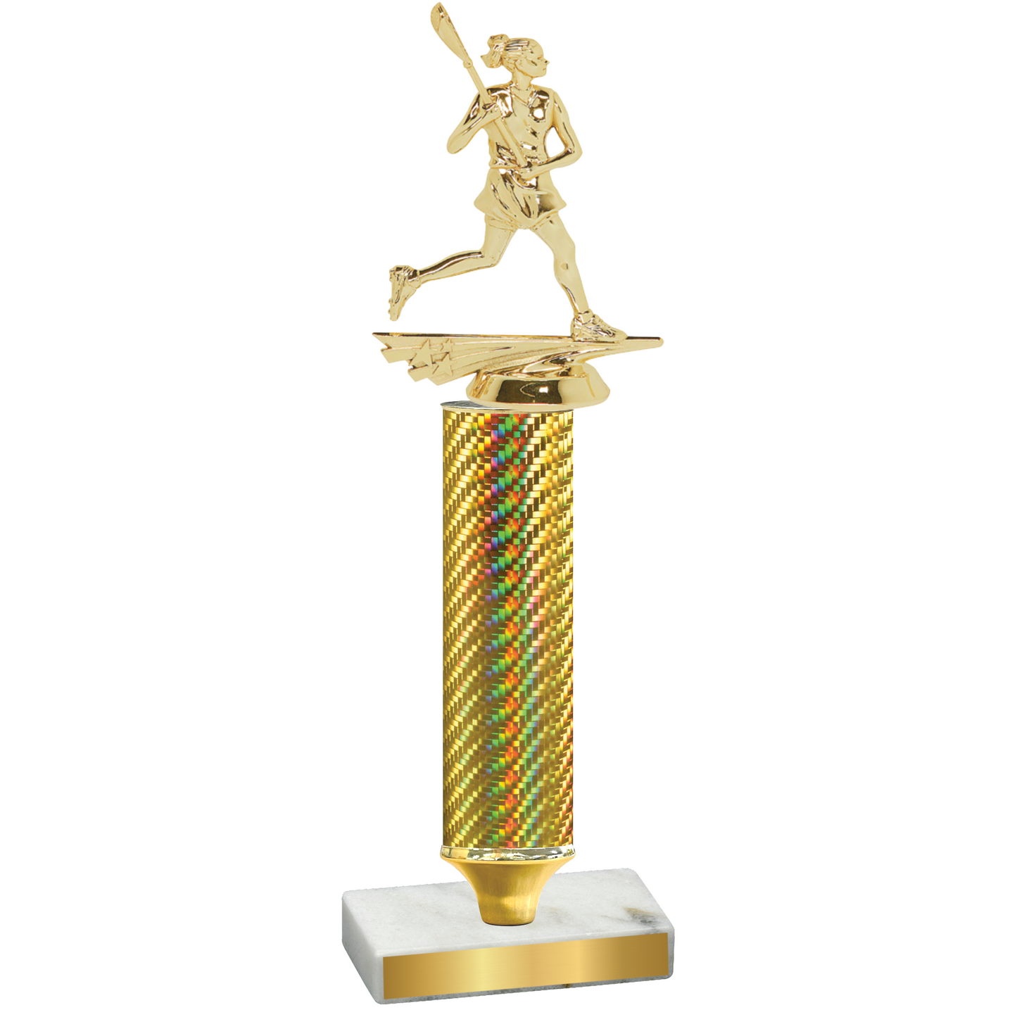 Value Gold Carbon Fiber Lacrosse Trophy