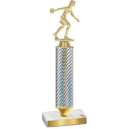 Value Silver Carbon Fiber Bowling Trophy