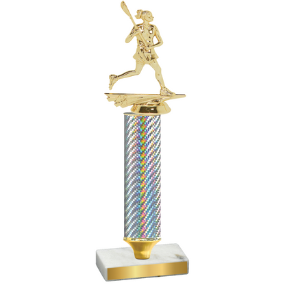 Value Silver Carbon Fiber Lacrosse Trophy