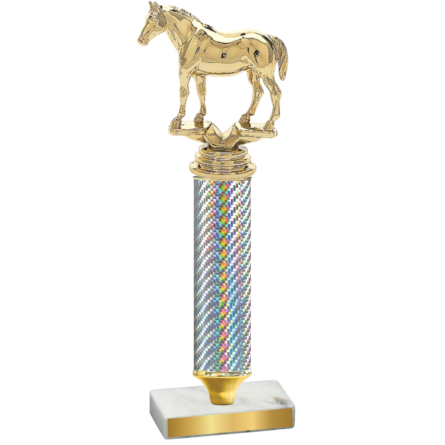 Value Silver Carbon Fiber Horses Trophy