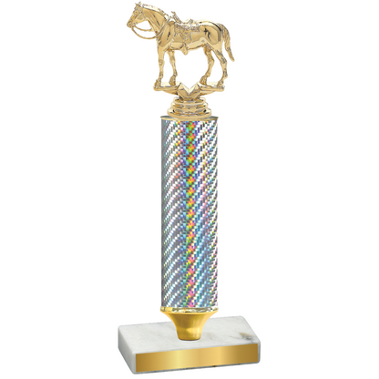 Value Silver Carbon Fiber Horses Trophy