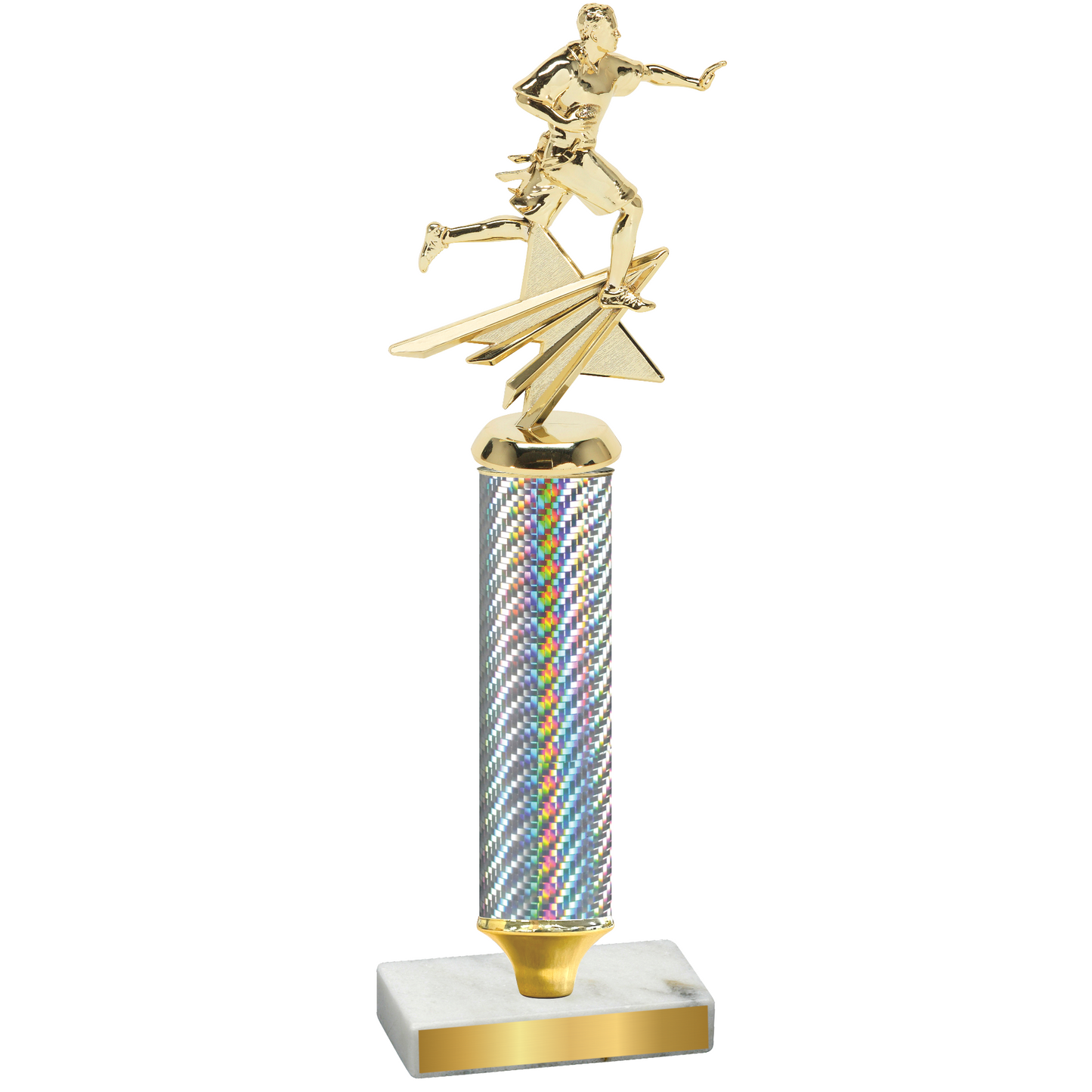 Value Silver Carbon Fiber Flag Football Trophy