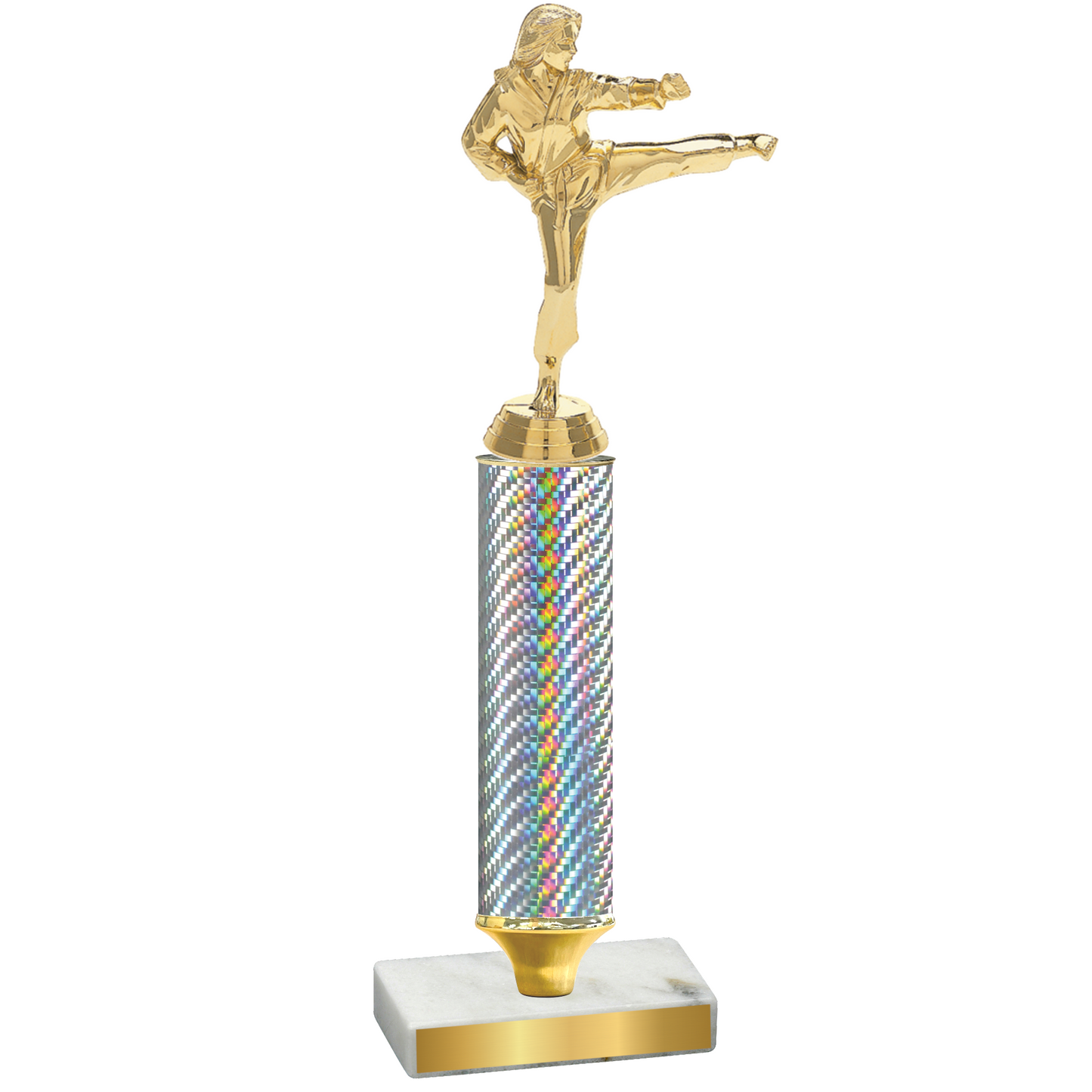 Value Silver Carbon Fiber Karate Trophy