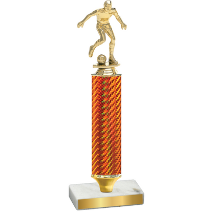 Value Orange Carbon Fiber Soccer Trophy