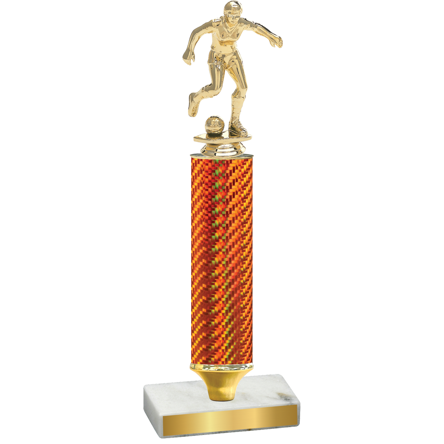 Value Orange Carbon Fiber Soccer Trophy