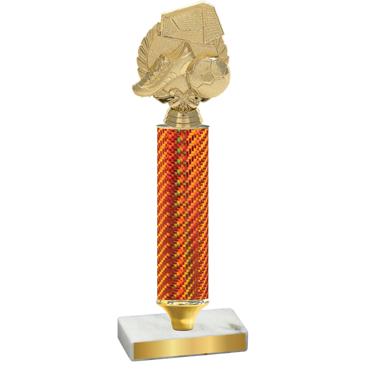 Value Orange Carbon Fiber Soccer Trophy