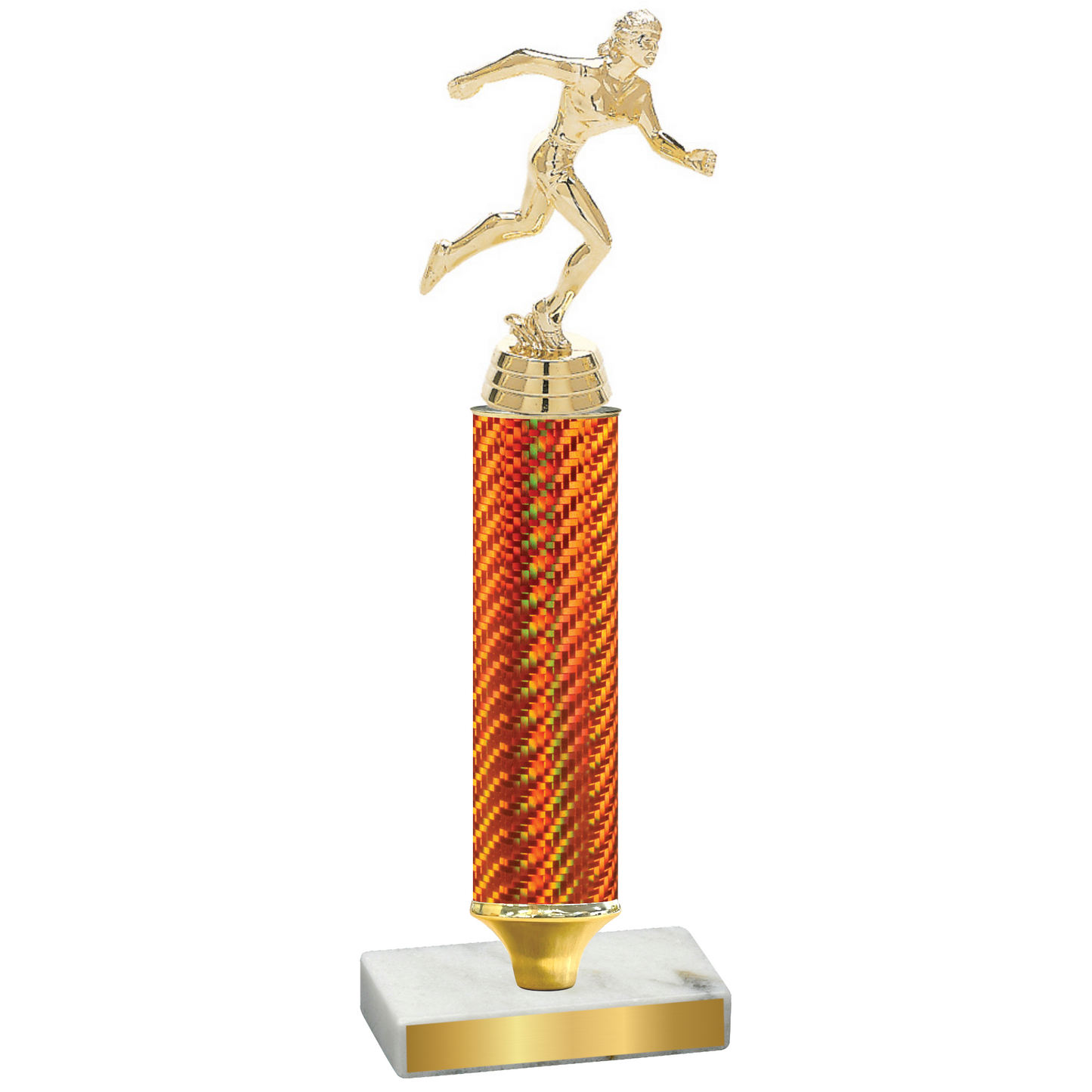 Value Orange Carbon Fiber Running Trophy