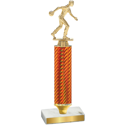 Value Orange Carbon Fiber Bowling Trophy