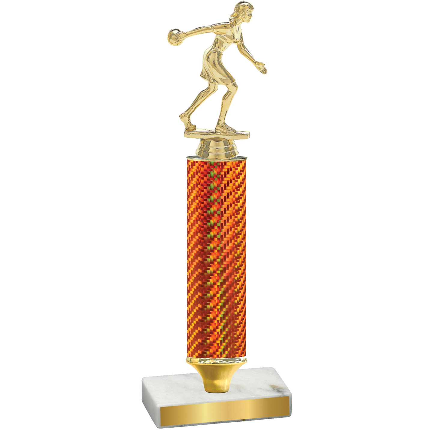 Value Orange Carbon Fiber Bowling Trophy