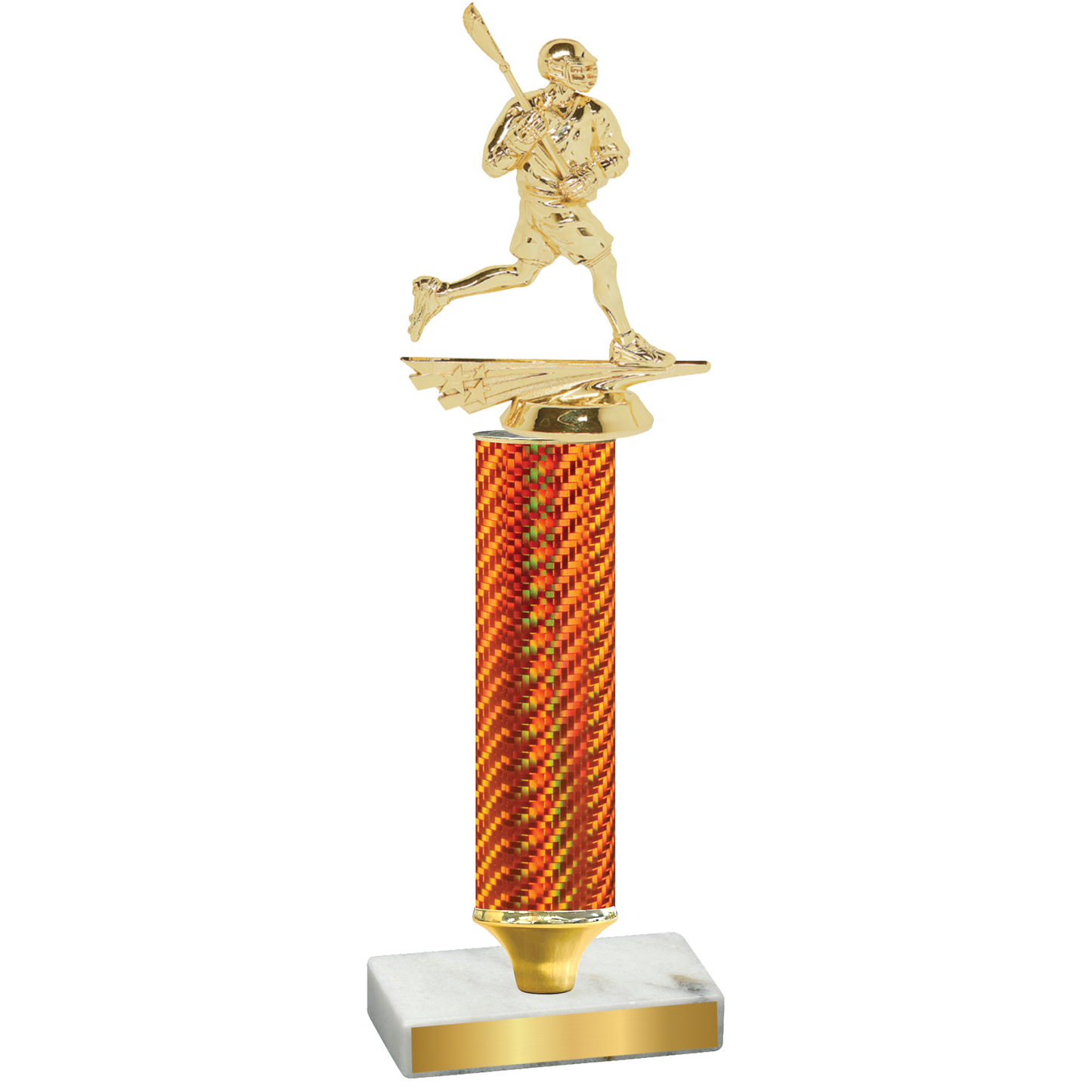 Value Orange Carbon Fiber Lacrosse Trophy