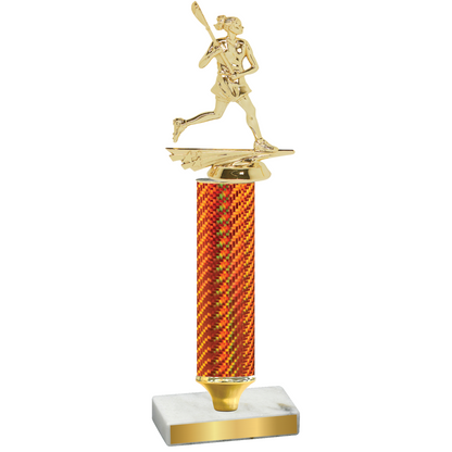 Value Orange Carbon Fiber Lacrosse Trophy