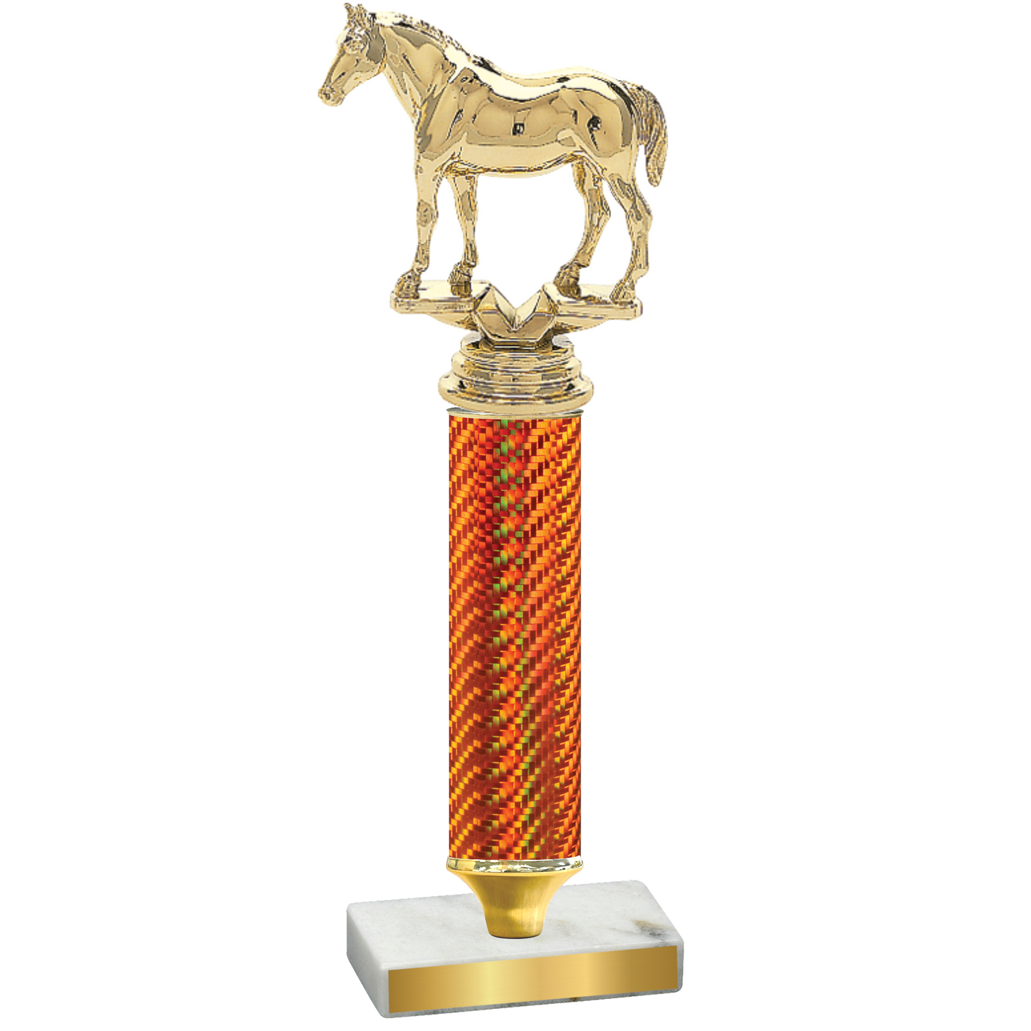 Value Orange Carbon Fiber Horses Trophy