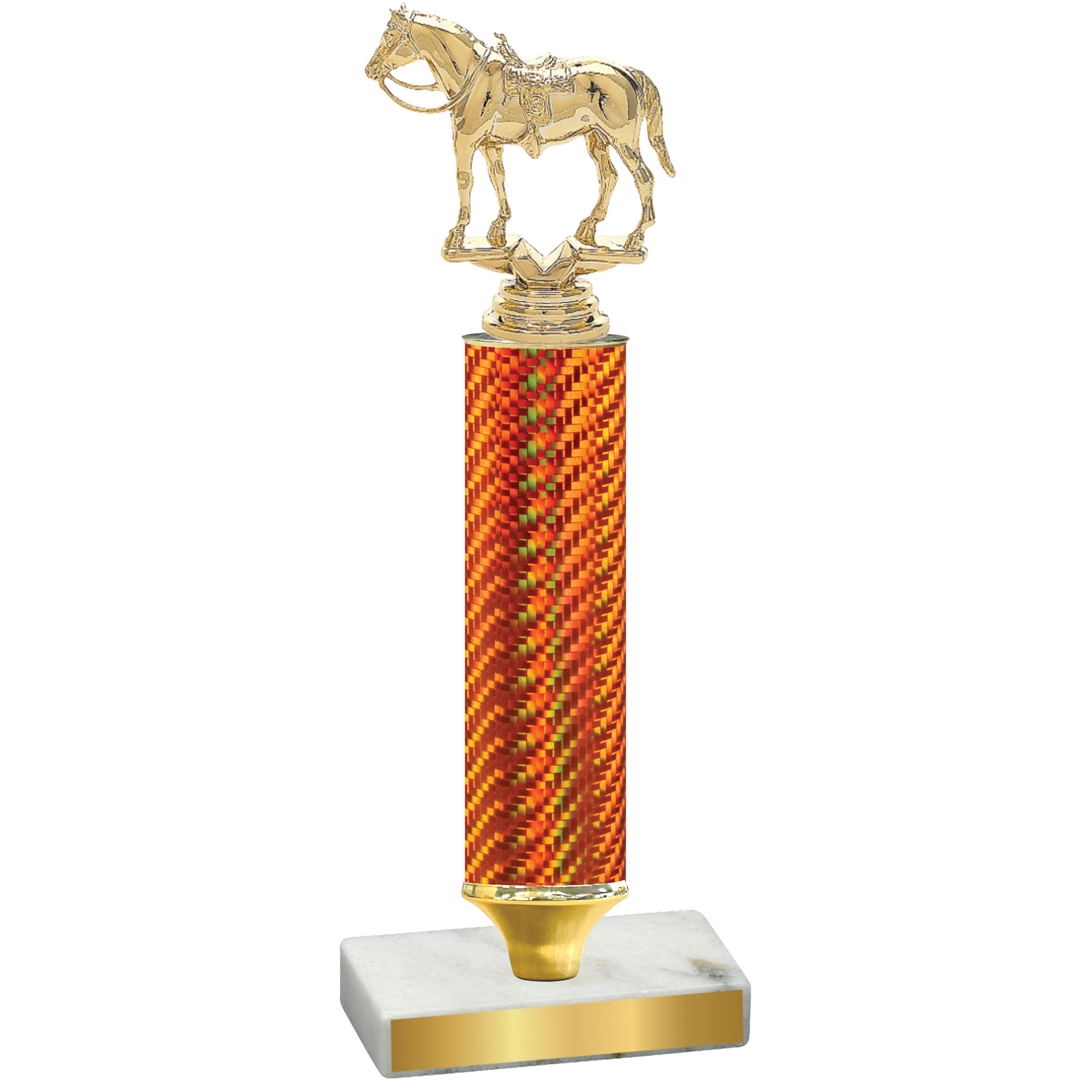 Value Orange Carbon Fiber Horses Trophy