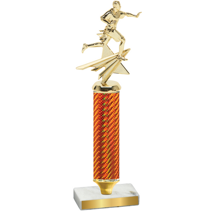 Value Orange Carbon Fiber Flag Football Trophy