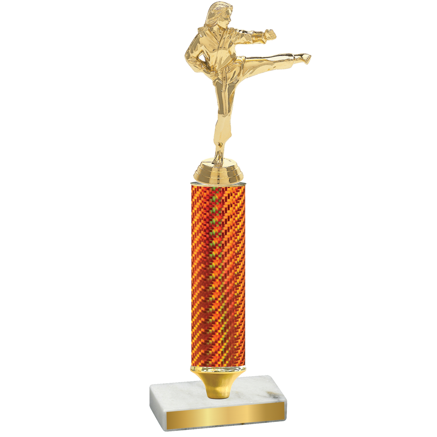 Value Orange Carbon Fiber Karate Trophy