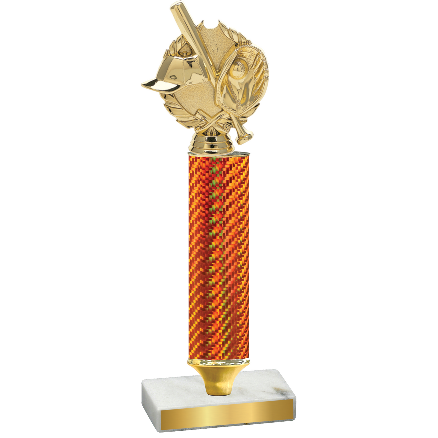 Value Orange Carbon Fiber Baseball Trophy