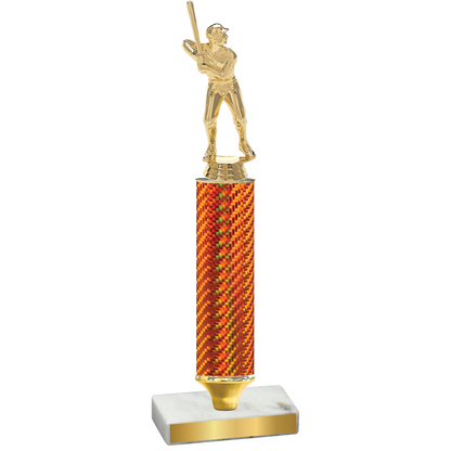 Value Orange Carbon Fiber Baseball Trophy