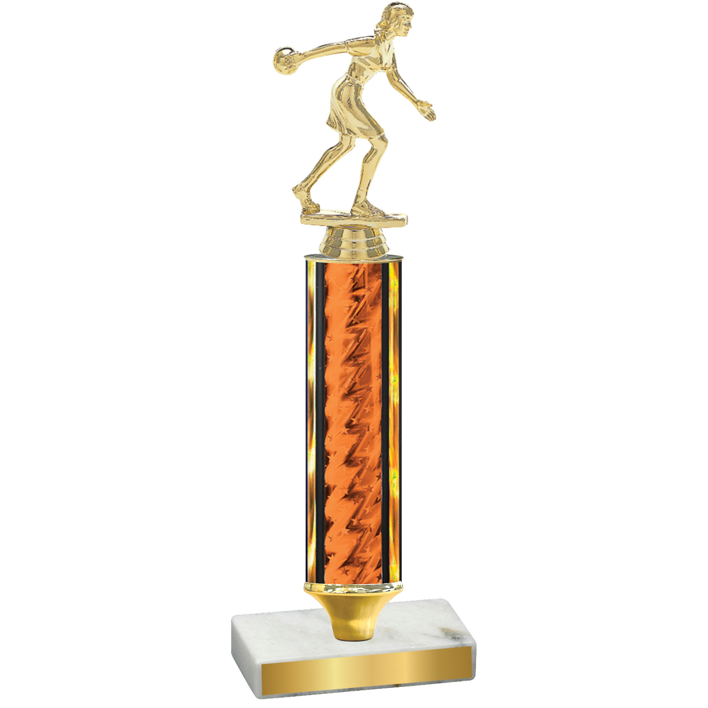 Value Orange Glacier Bowling Trophy