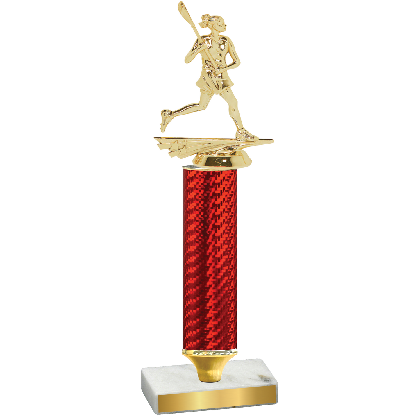 Value Red Carbon Fiber Lacrosse Trophy