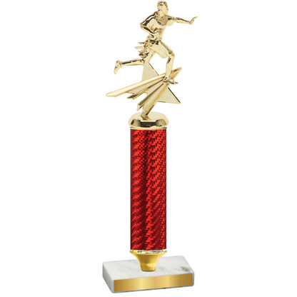 Value Red Carbon Fiber Flag Football Trophy