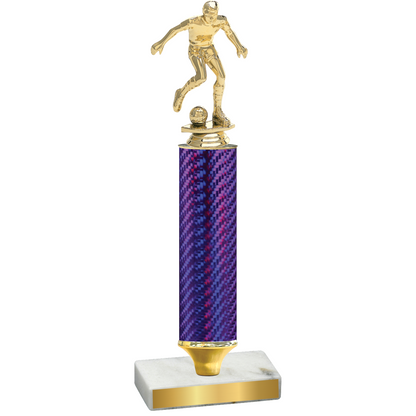 Value Purple Carbon Fiber Soccer Trophy