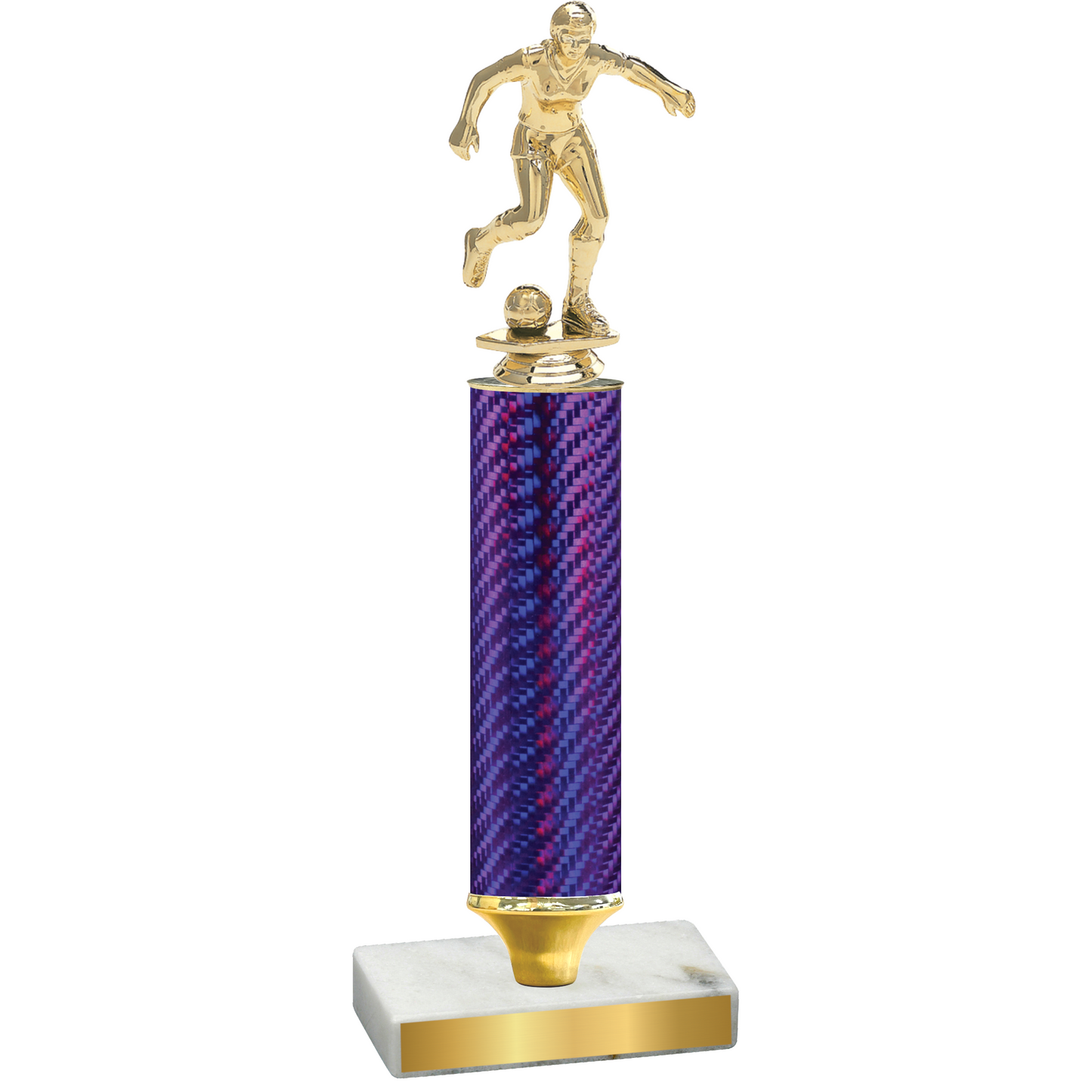 Value Purple Carbon Fiber Soccer Trophy