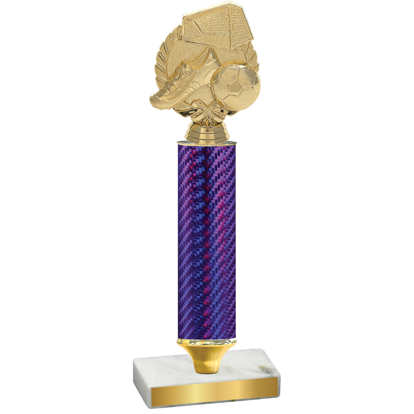 Value Purple Carbon Fiber Soccer Trophy