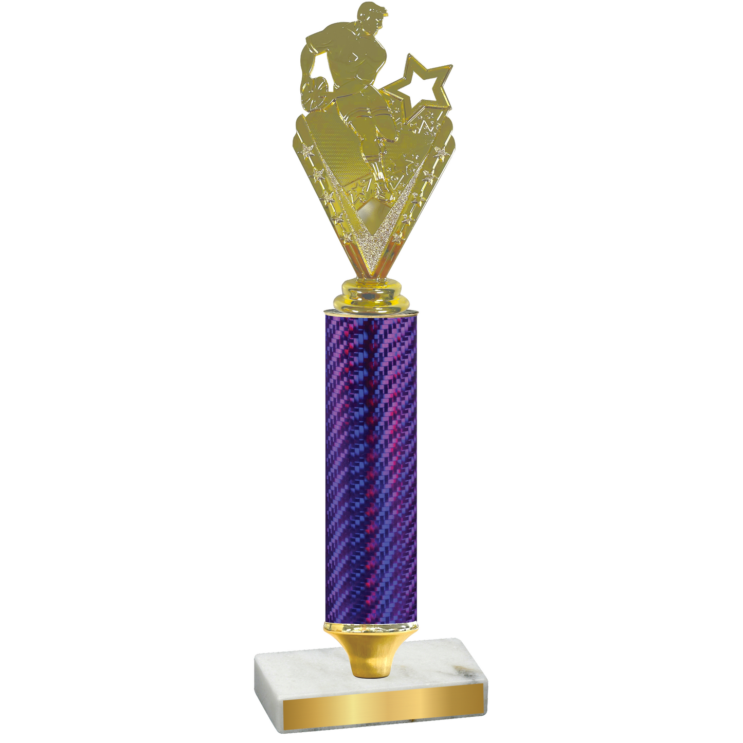 Value Purple Carbon Fiber Rugby Trophy