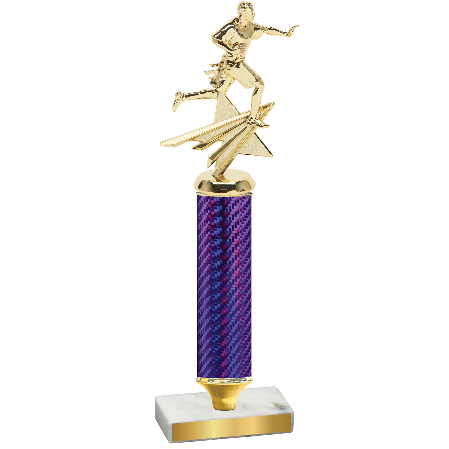 Value Purple Carbon Fiber Flag Football Trophy