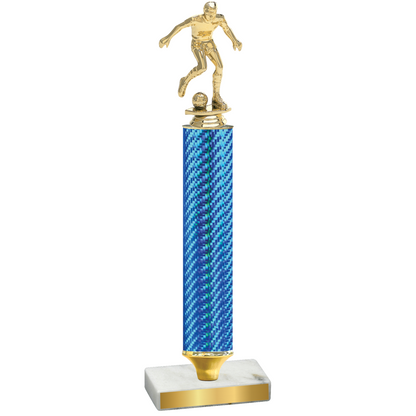 Value Blue Carbon Fiber Soccer Trophy