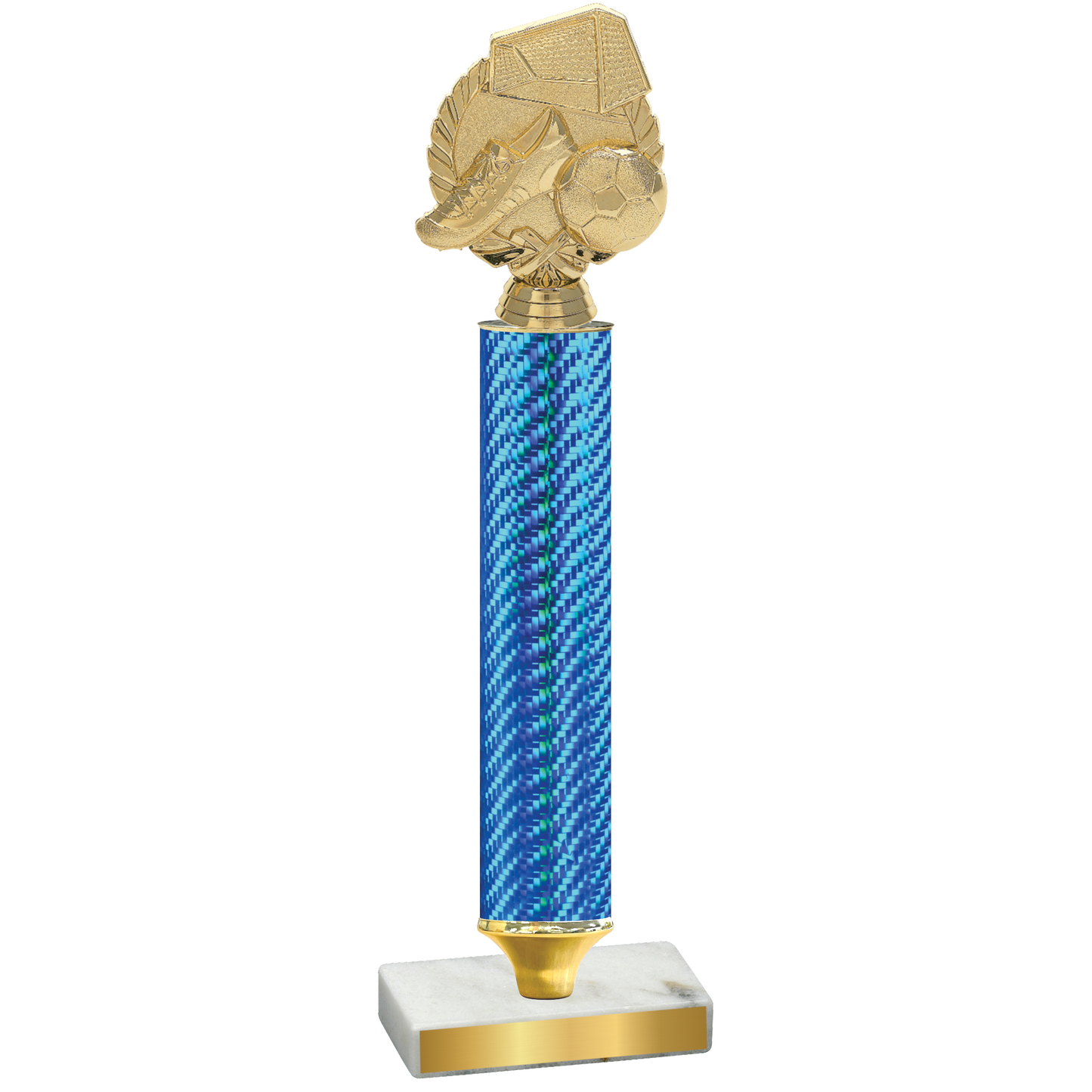 Value Blue Carbon Fiber Soccer Trophy