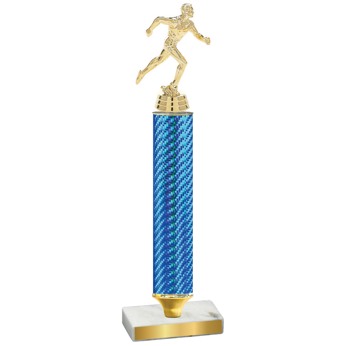 Value Blue Carbon Fiber Running Trophy