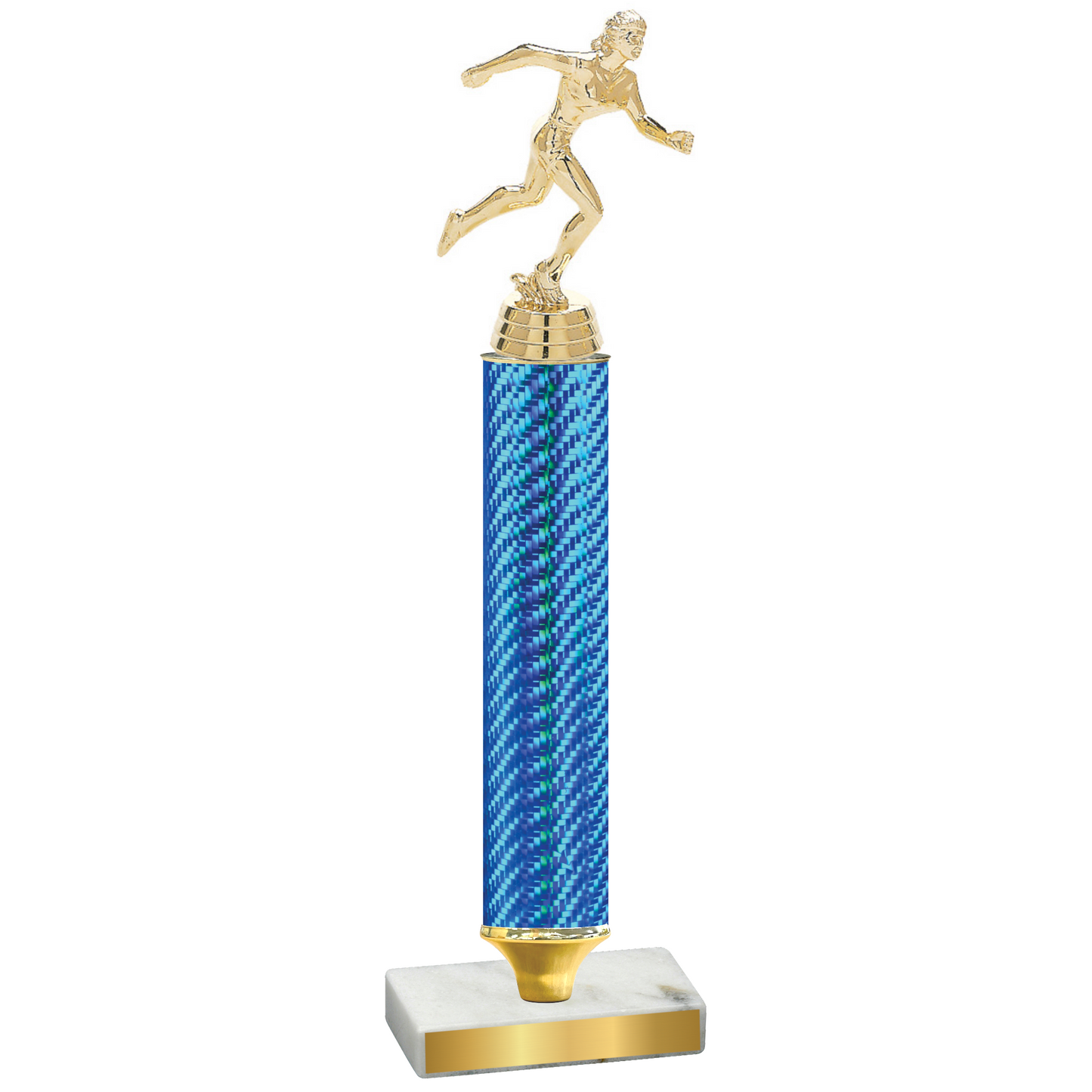 Value Blue Carbon Fiber Running Trophy