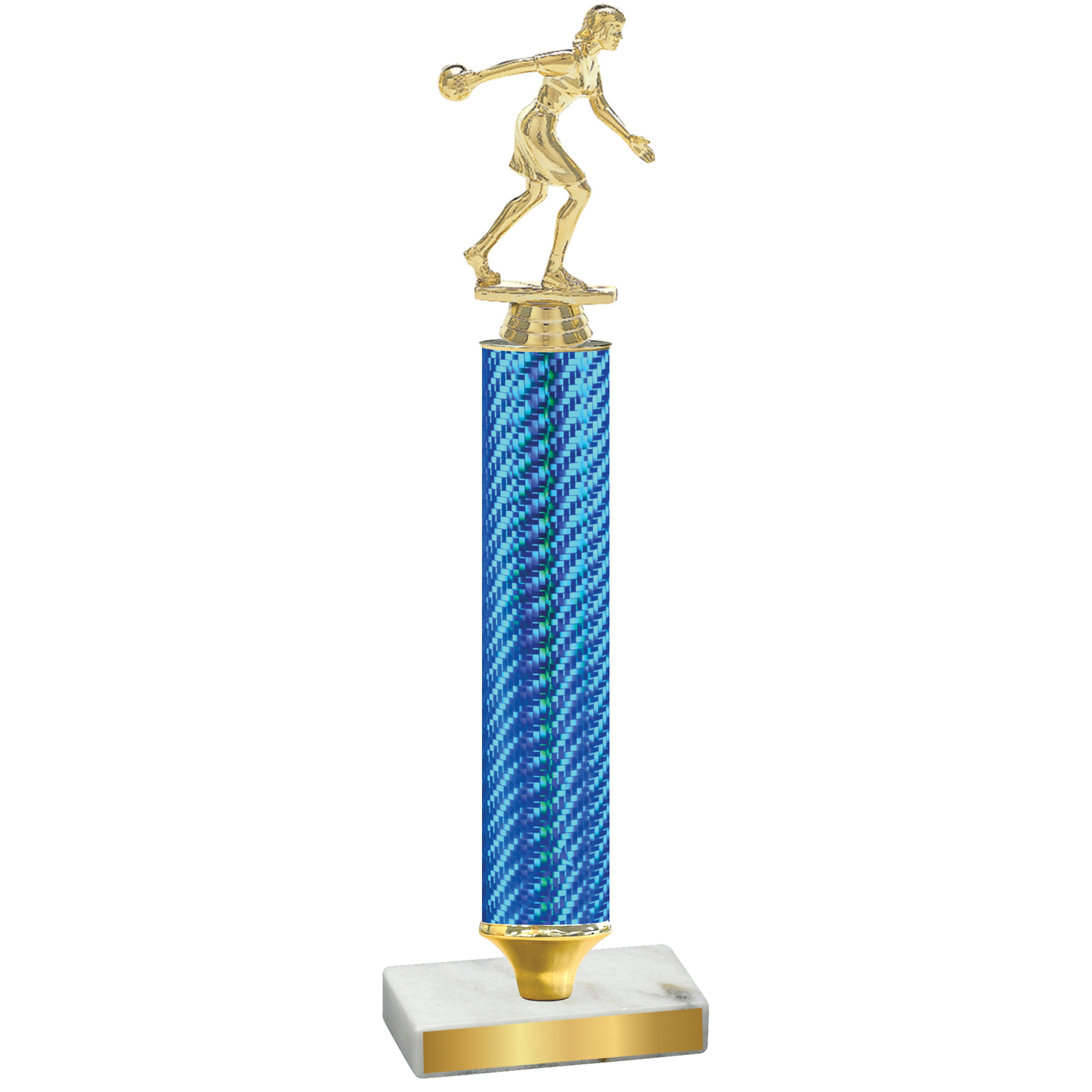 Value Blue Carbon Fiber Bowling Trophy