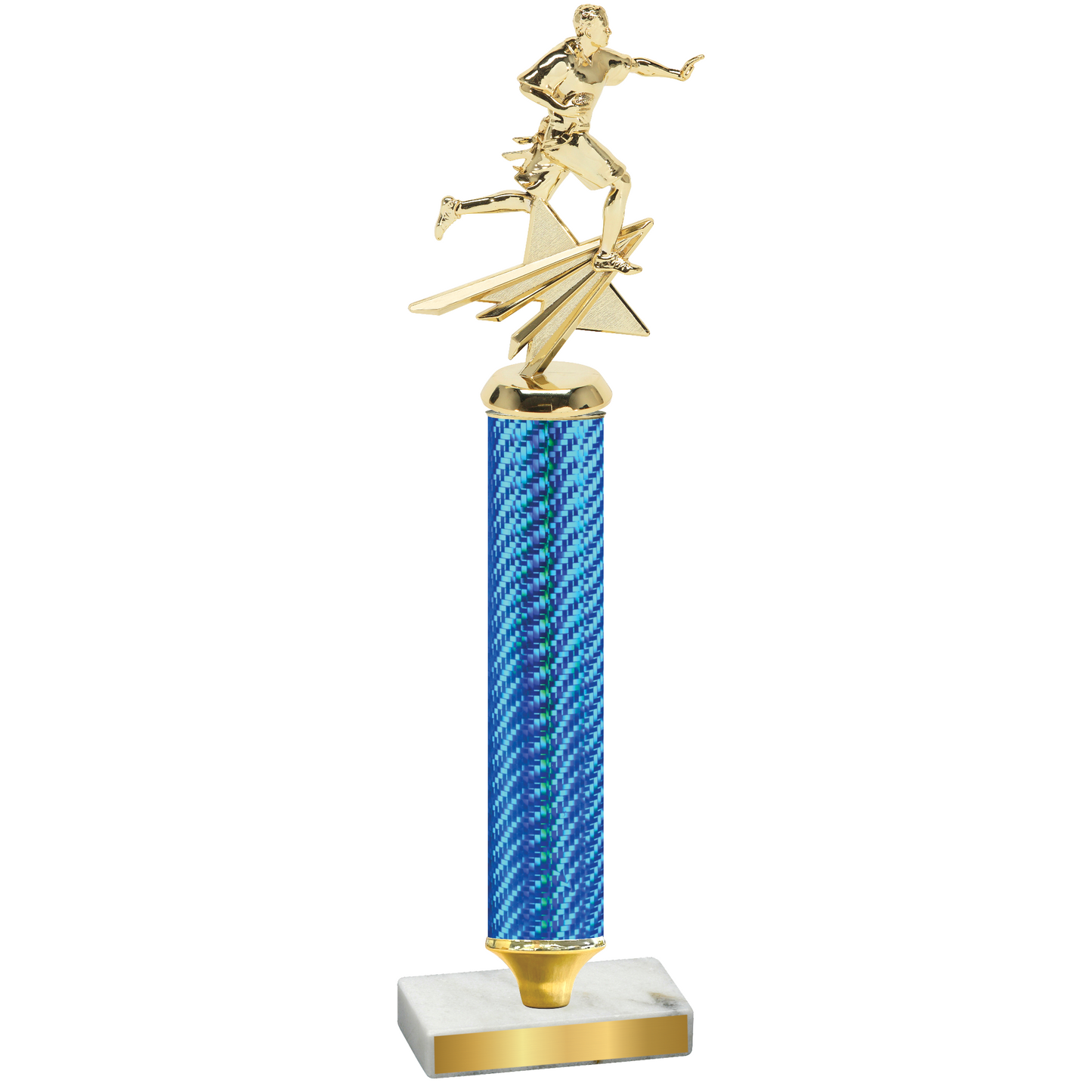 Value Blue Carbon Fiber Flag Football Trophy