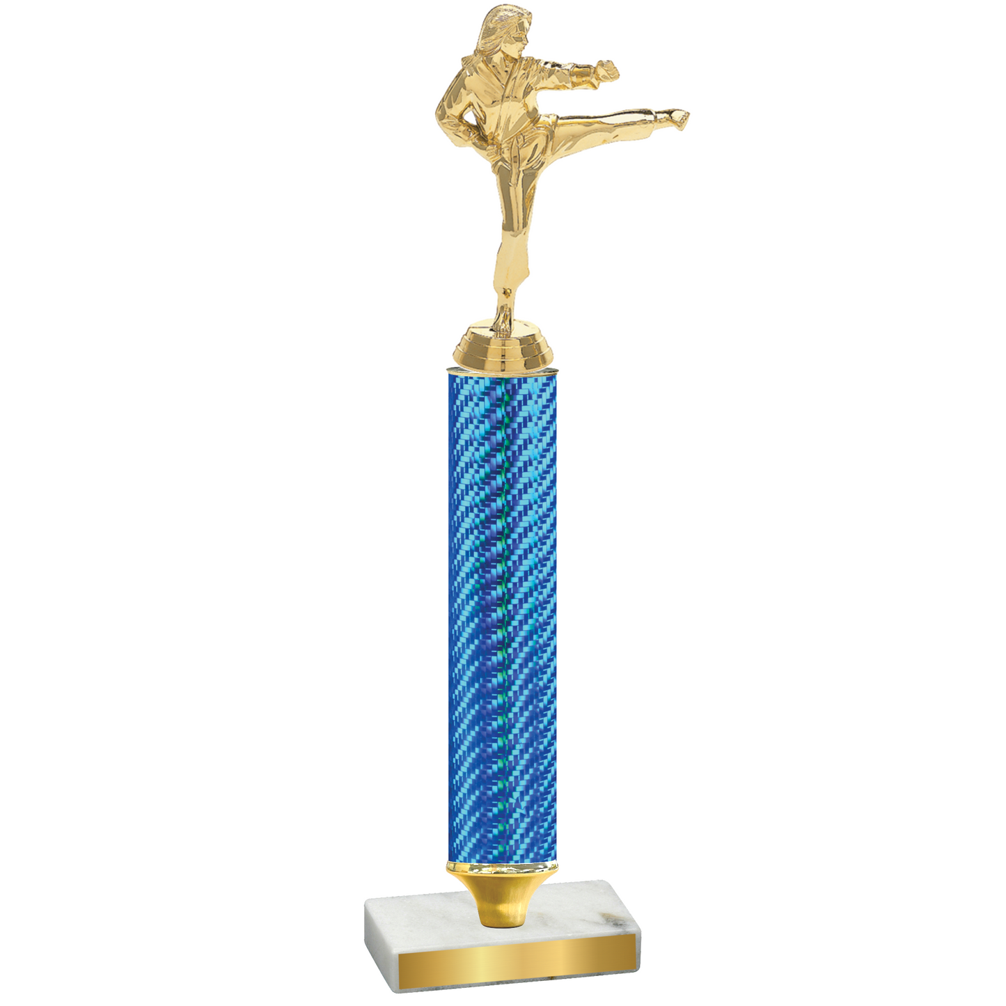 Value Blue Carbon Fiber Karate Trophy