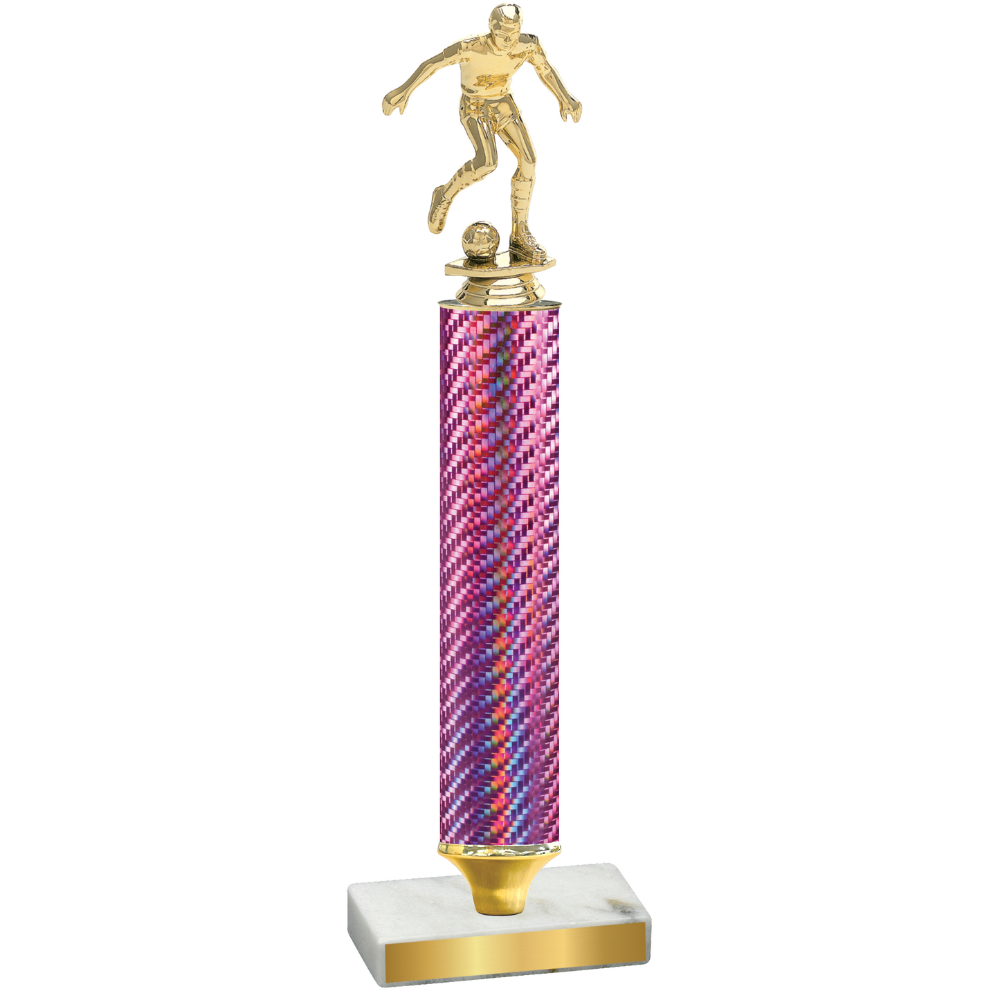 Value Pink Carbon Fiber Soccer Trophy