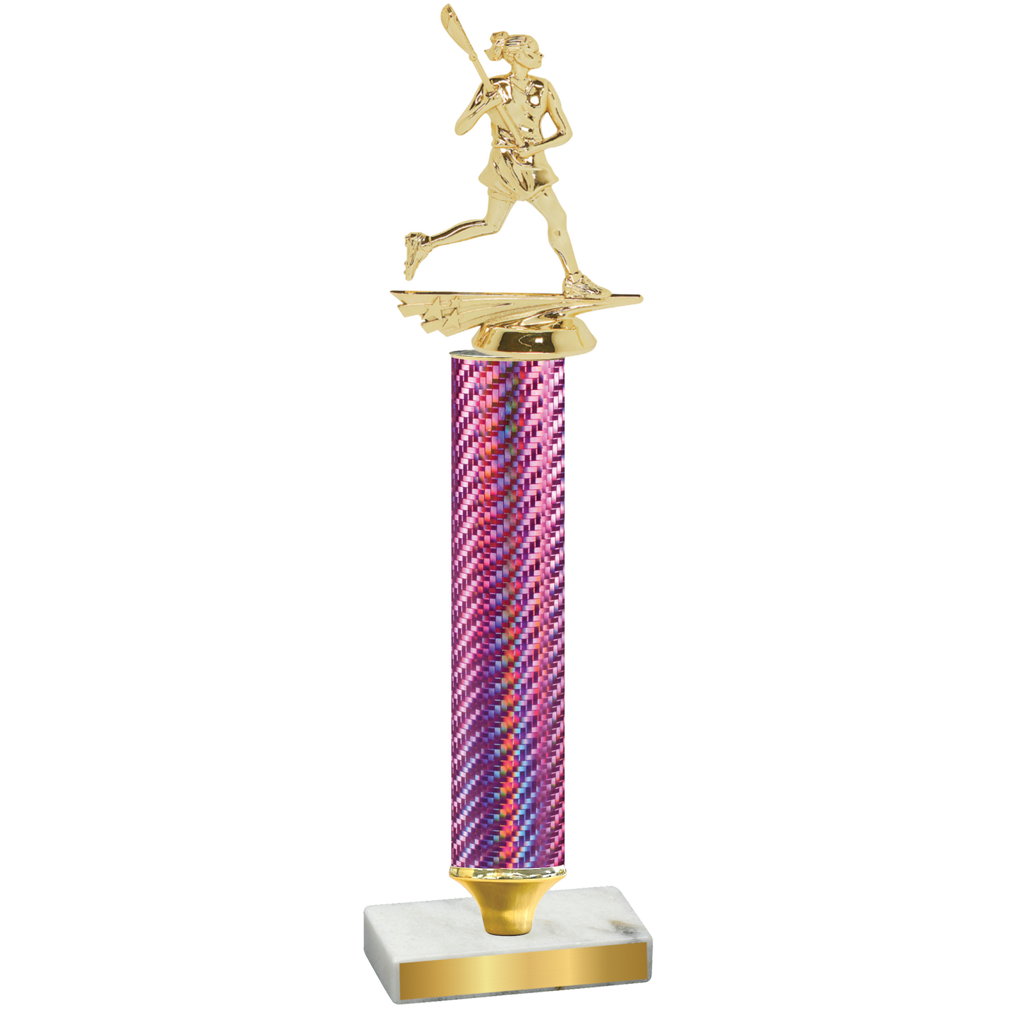 Value Pink Carbon Fiber Lacrosse Trophy