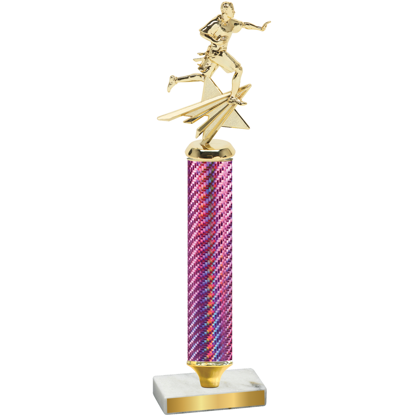 Value Pink Carbon Fiber Flag Football Trophy