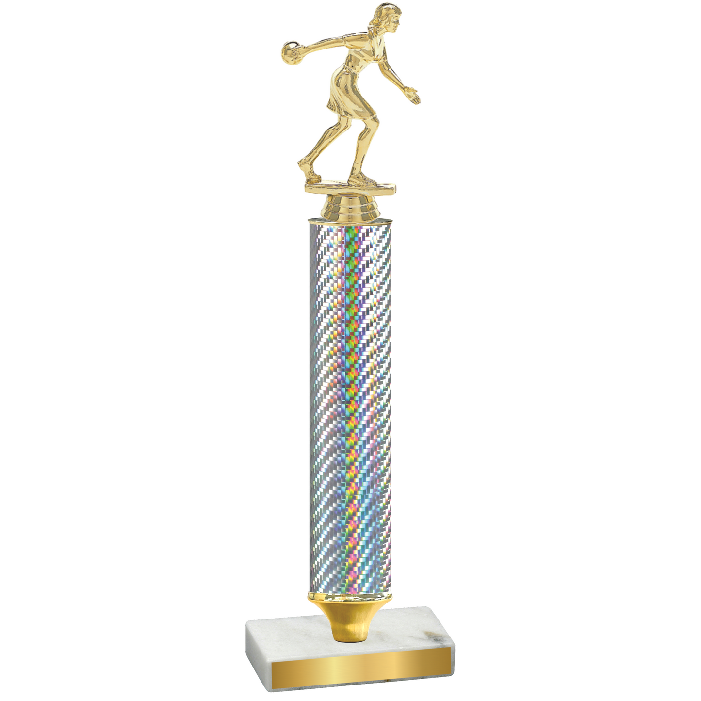 Value Silver Carbon Fiber Bowling Trophy