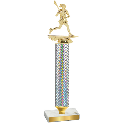 Value Silver Carbon Fiber Lacrosse Trophy