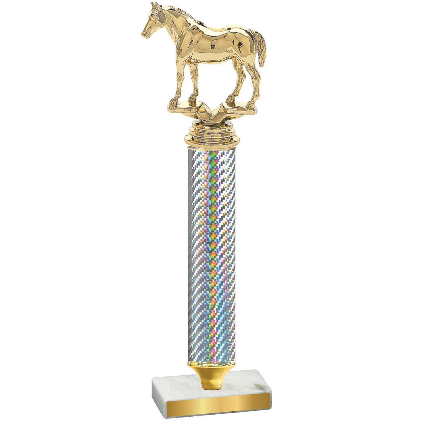 Value Silver Carbon Fiber Horses Trophy