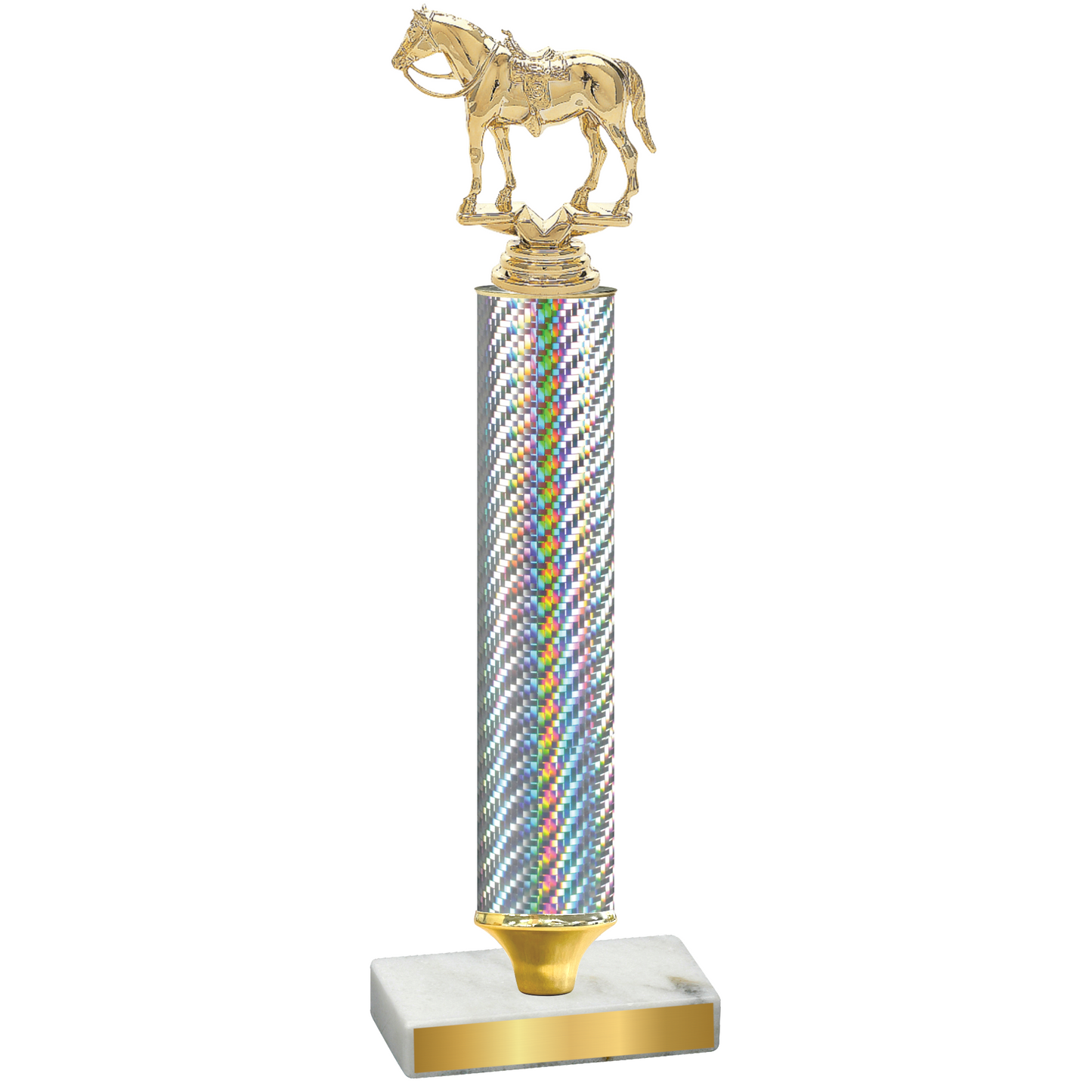 Value Silver Carbon Fiber Horses Trophy