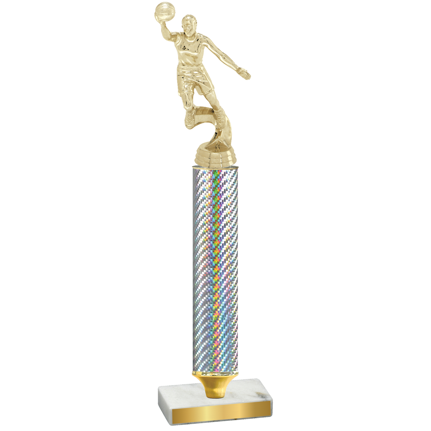 Value Silver Carbon Fiber Basketball Trophy