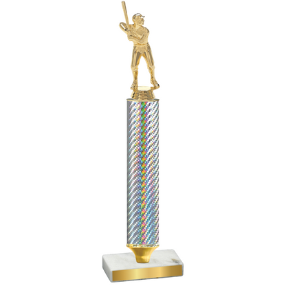 Value Silver Carbon Fiber Baseball Trophy