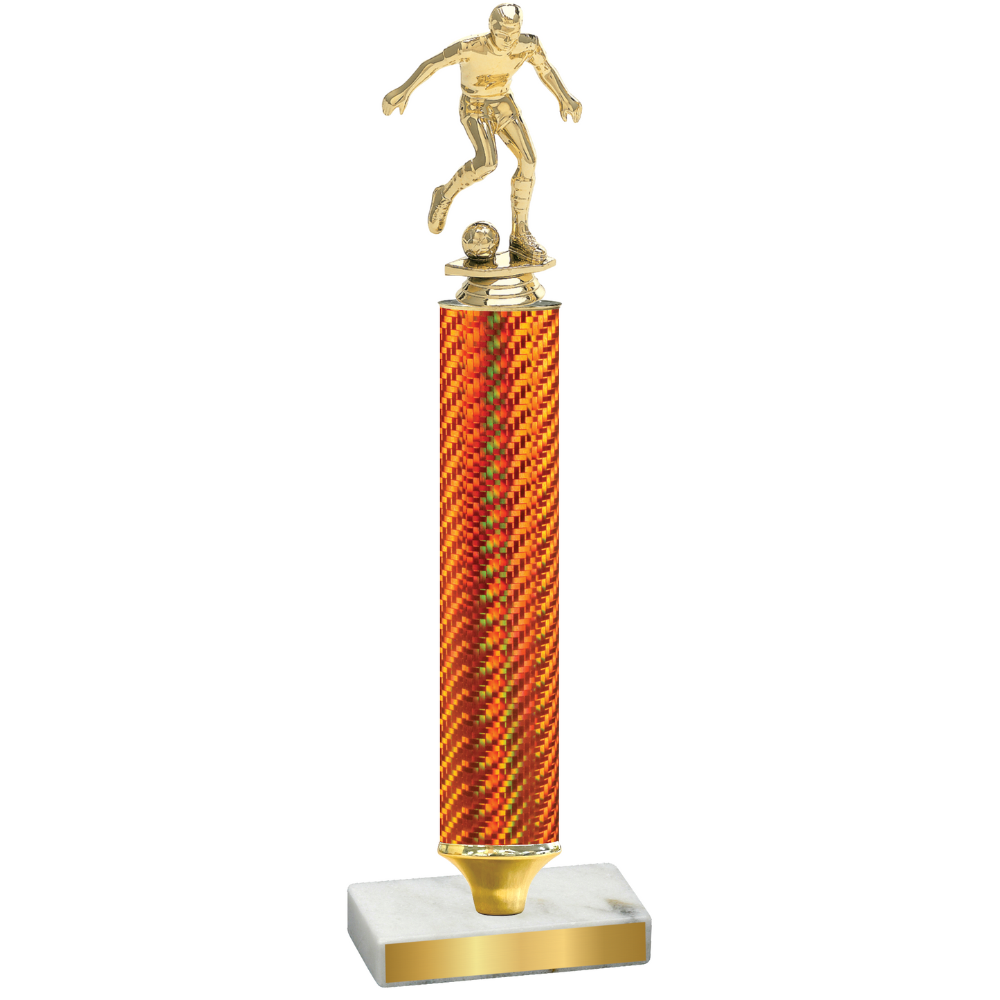 Value Orange Carbon Fiber Soccer Trophy