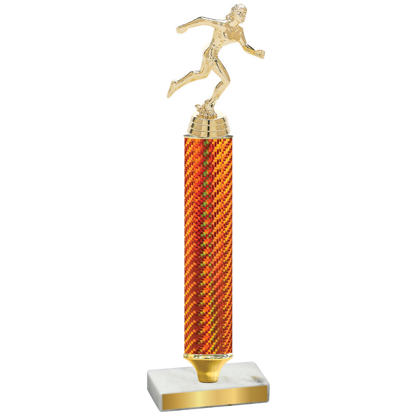 Value Orange Carbon Fiber Running Trophy