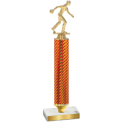 Value Orange Carbon Fiber Bowling Trophy